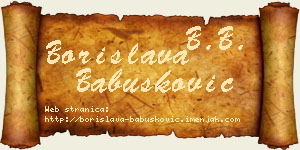 Borislava Babušković vizit kartica